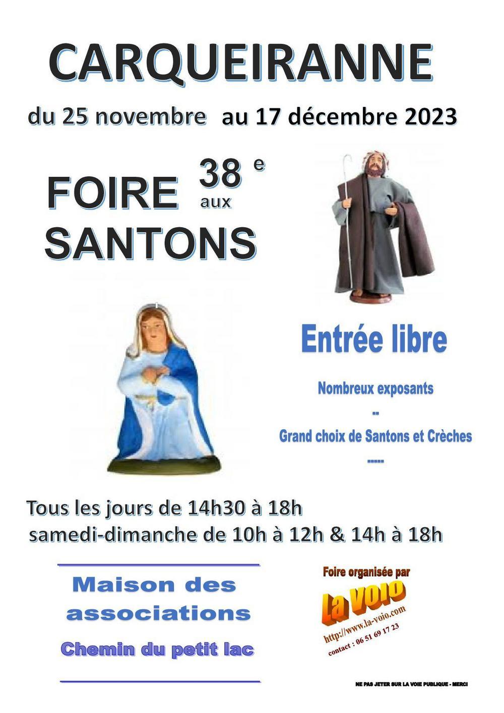 Exposition 38 eme foire aux santons de la voio à Carqueiranne