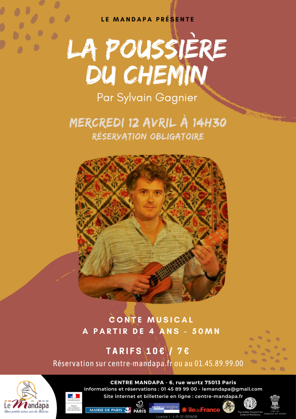 Spectacle La poussière du chemin à Paris mercredi 12 avril 2023