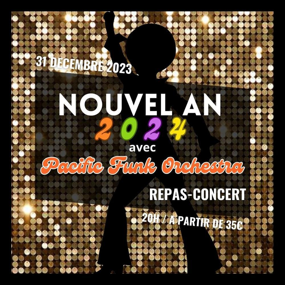 Repas concert du nouvel an au pacific rock à Cergy lundi 1er janvier 2024