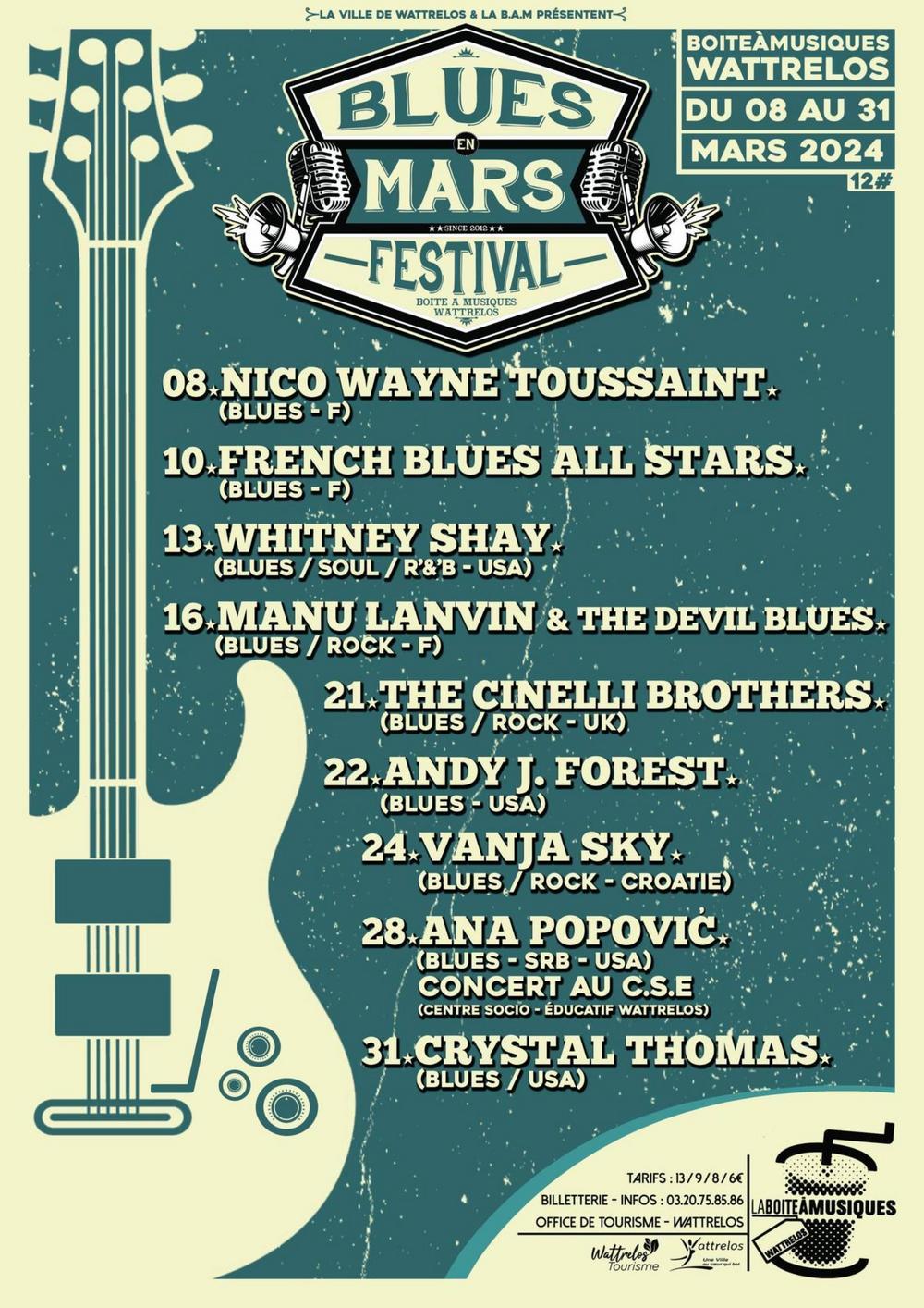 Blues Mars Festival 2025 Wattrelos, dates et programme du festival