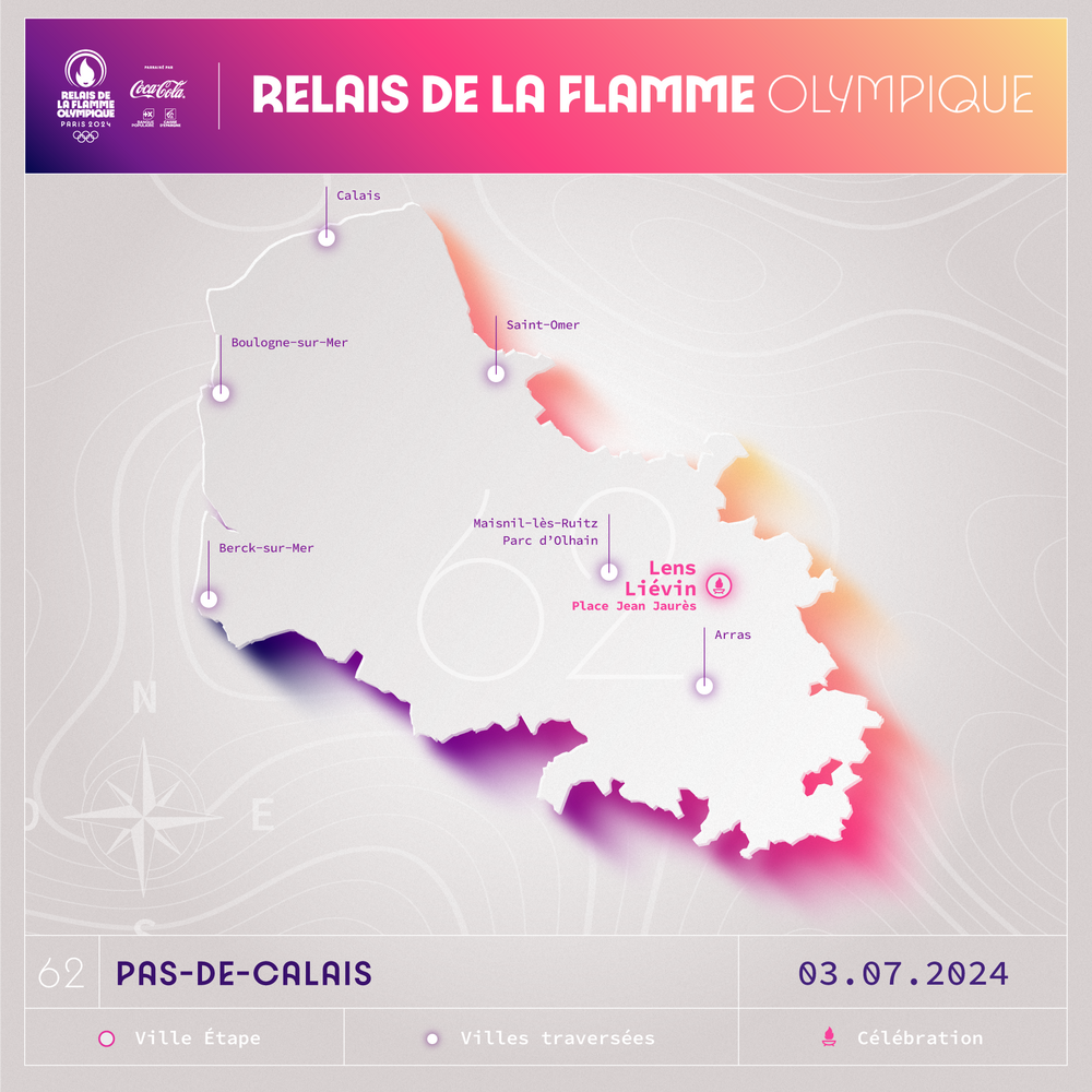 Parcours dans le Pas de Calais de la flamme olympique 2024, dates, horaires  et programme