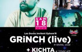 Concert 100% techno avec Ephem'R Grinch (live), Kichta et Dimeuge