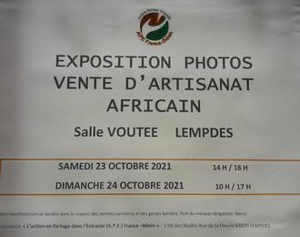 Exposition Photos du Bnin et vente d'artisanat africain