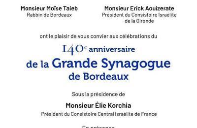Soirée d'ouverture des 140 Ans De La Grande Synagogue à Bordeaux