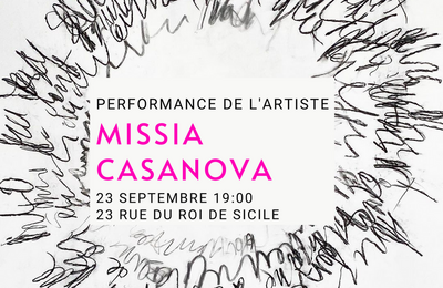 Performance de l'artiste Missia Casanova à Paris 4ème