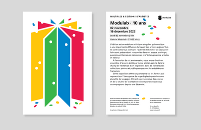 Exposition de Multiples pour les 10 ans d'éditions de l'atelier-galerie Modulab à Metz