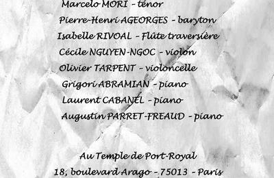 Concert de musique de chambre chant et piano  Paris 13me