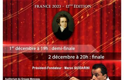 Concours International de Belcanto Vincenzo Bellini, 12ème édition à Vendome