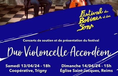 Concert Violoncelle Accordon, glise St-Jacques  Reims
