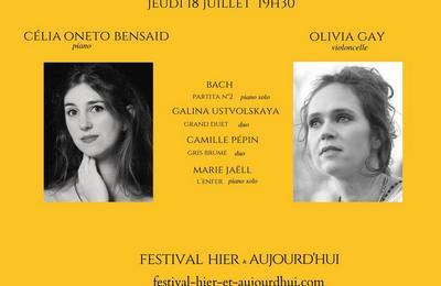 Concert piano violoncelle - Clia Oneto Bensaid  /  Olivia Gay  Chemille sur Indrois