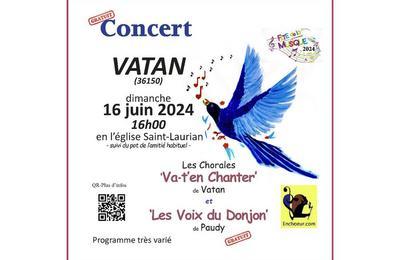 Concert gratuit Les Chorales de Paudy et Vatan unies