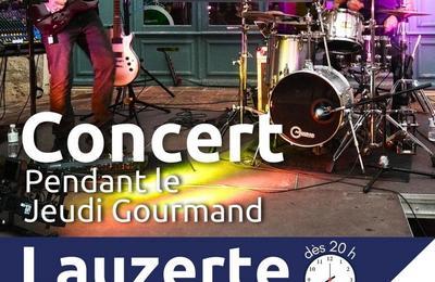 Concert du jeudi gourmand, groupe Rock on the Road  Lauzerte