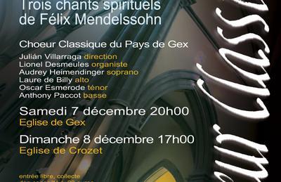 Concert Caldara et Mendelshonn du Choeur classique du Pays de Gex  Crozet