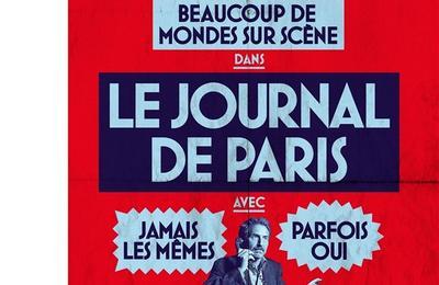 Edouard Baer et beaucoup de mondes sur scène dans le journal de paris à Paris 10ème