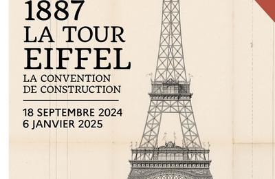Exposition 1887 : le contrat de construction de la tour Eiffel.  Paris 3me