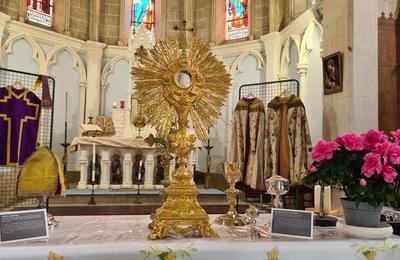 Exposition de chasubles et d'objets liturgiques  l'glise  Neuvy en Sullias