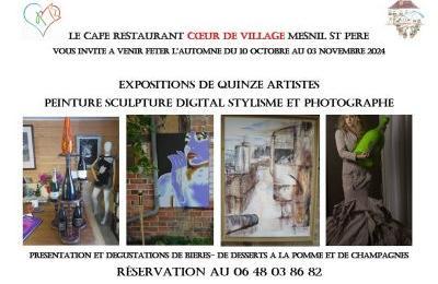 Exposition de Quinze Artistes et Oktober Fest chez Coeur de Village  Mesnil saint Pere