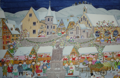 Exposition paysages de Noël à Eguisheim