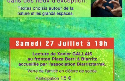 Xavier Gallais lit l'Ocan  Biarritz