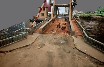 Prsentation d'une maquette reconstituant le Pegasus Bridge  Limoges