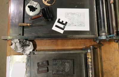 Présentation de l'atelier typographique du musée de l'imprimerie à Lyon