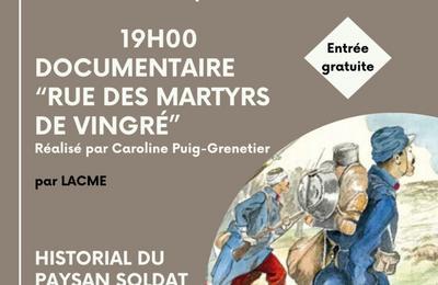 Projection du documentaire Rue des martyrs de Vingr  Fleuriel