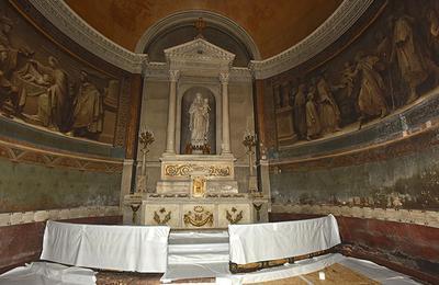 Visite du chantier de restauration de la chapelle de la vierge à l'église Saint Germain des Prés à Paris 6ème