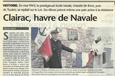 1943-1944 : l'cole navale s'installe  Clairac 