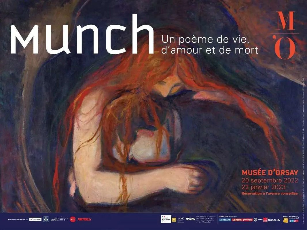 Entre exposition Edvard Munch, Un pome de vie, d'amour et de mort  Paris 7me