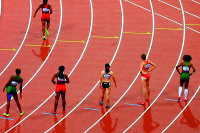 Olympicorama, L'épreuve olympique du 100 mètres à Foix