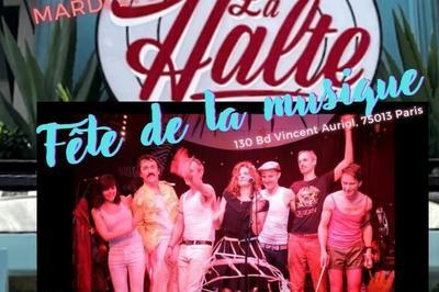 A La Halte Des Taxis Boulevard Vincent Auriol : Groupe Rock : Flat Feet On The Run Le 21 Juin 2022  Paris 13me