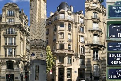 Balade urbaine, zoom sur les coins des bâtiments à Paris 7ème