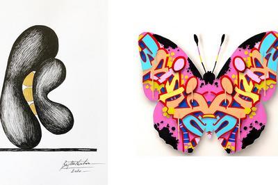 Brigitte NaHoN  Dessins de sculptures Sylvain Lang  Urban Butterfly  Nice