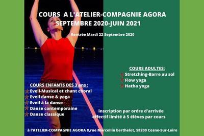 Cours a l'ATELIER-COMPAGNIE AGORA Septembre 2020- Juin 2021  Cosne sur Loire