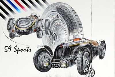 Découvrez Une Exposition De Peintures Acryliques Sur Des Voitures Bugatti à Molsheim