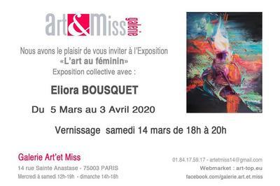 Exposition de peinture L'art au fminin 2020  Paris 3me
