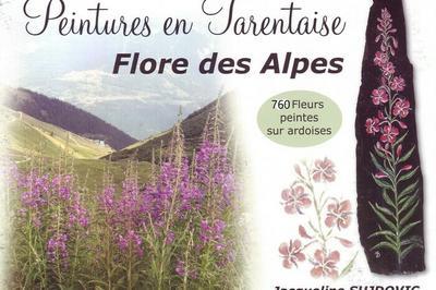 Exposition fleurs des Alpes peintes sur ardoises  Villette