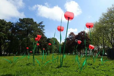 Installation artistique : les mobiles coquelicots  Pouzauges