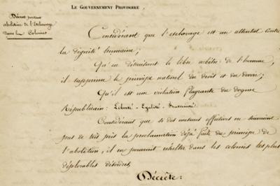 Présentation de l'exposition du décret d'abolition de l'esclavage à Paris 4ème