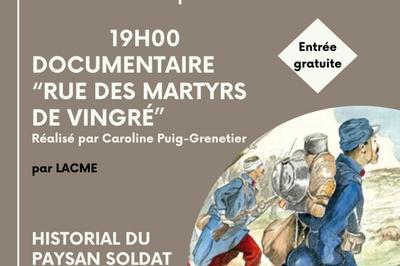 Projection du documentaire Rue des martyrs de Vingr  Fleuriel