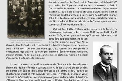 Raoul Allier (1862-1939) : Un Protestant Au Service De La Rpublique  Paris 14me