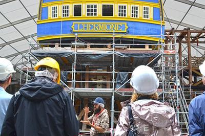 Visite libre du chantier de rparation de L'Hermione  Anglet