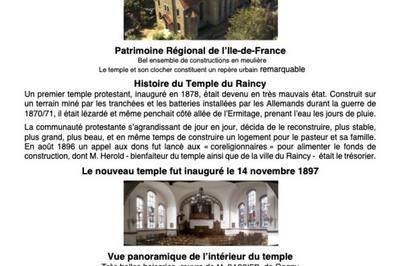 Visite Libre Du Temple Protestant Du Raincy  Le Raincy