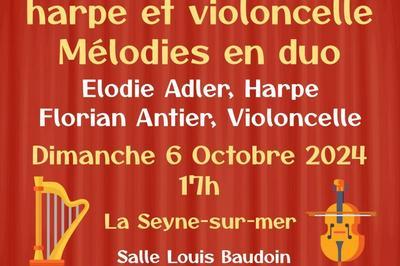 Voyage musical pour harpe et violoncelle, Mlodies en duo  La Seyne sur Mer