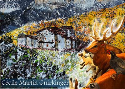 Les animaux sortent du paysage à Lanslebourg Mont Cenis