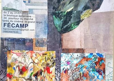 Exposition peintures collages art contemporain à Fecamp