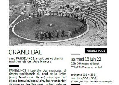 Grand Bal - Concert Pansélinos à Sainte Foy les Lyon