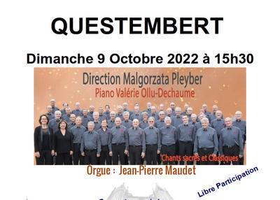 Le Choeur d'Hommes de Vannes et Jean-Pierre Maudet à l'orgue à Questembert