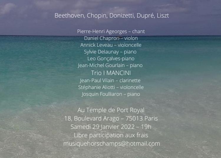 Concert de musique de chambre, piano et chant à Paris 13ème