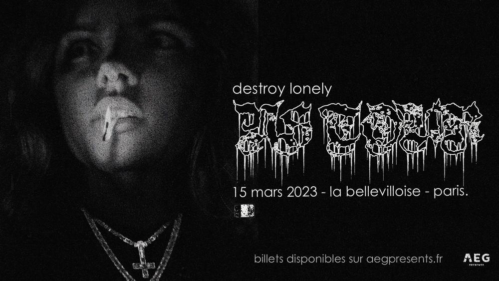 Concert Destroy Lonely à Paris mercredi 15 mars 2023